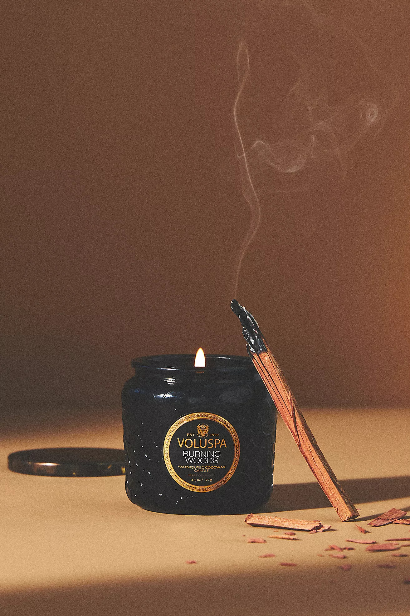 Voluspa Burning Woods Petite Glass Jar Candle | Anthropologie (US)