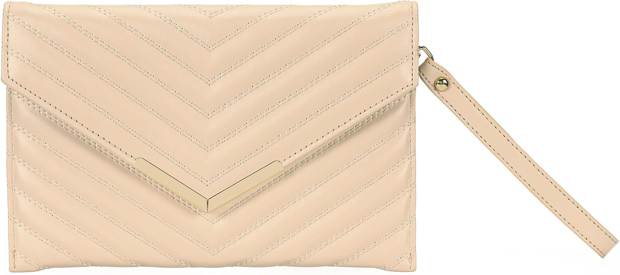MOJISOLO Quilted Women Envelope Clutch Bag Pouch Purse Medium Foldover Evening Handbag | Amazon (US)