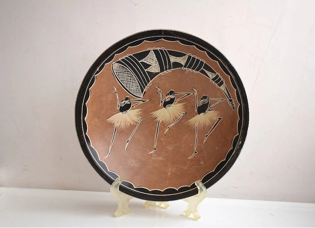 Vintage 8" African Soap Stone Relief Plate Bowl MCM Art Decoration Hand Carved Africa Pottery - E... | Etsy (US)