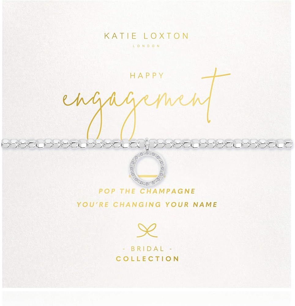 Katie Loxton Happy Engagement Womens Boxed Bridal Stretch Adjustable Band Fashion Charm Bracelet | Amazon (US)