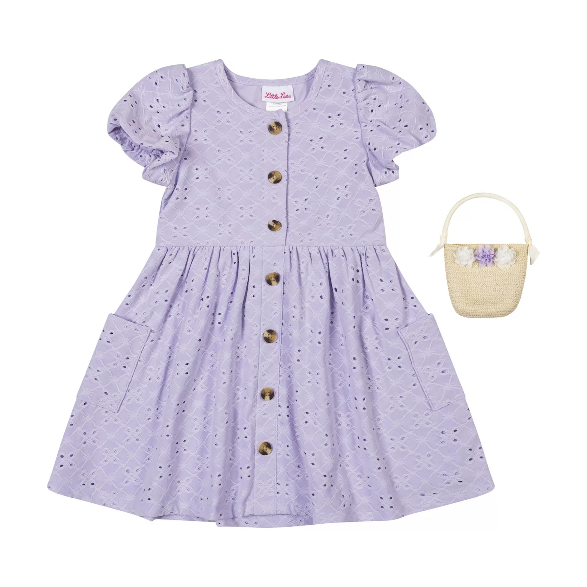 Baby & Toddler Girl Little Lass Knit Eyelet Dress with Pockets & Handbag Set | Kohl's
