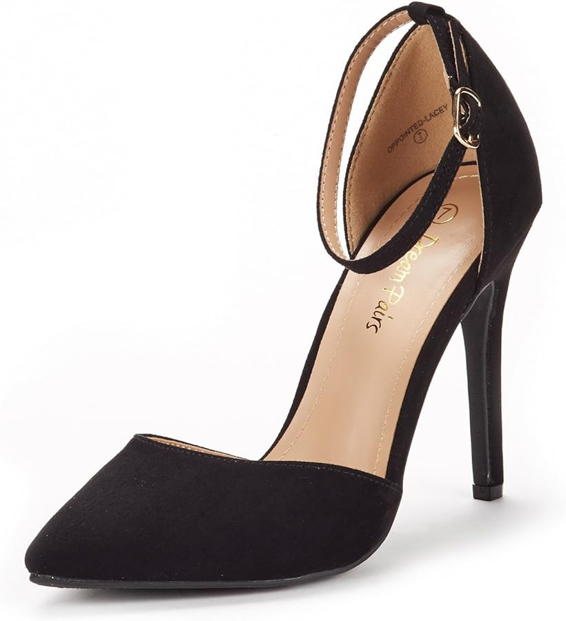 DREAM PAIRS Women's Oppointed-Lacey Pointed Toe Ankle Strap High Heel Stiletto Pumps Wedding Dres... | Amazon (US)