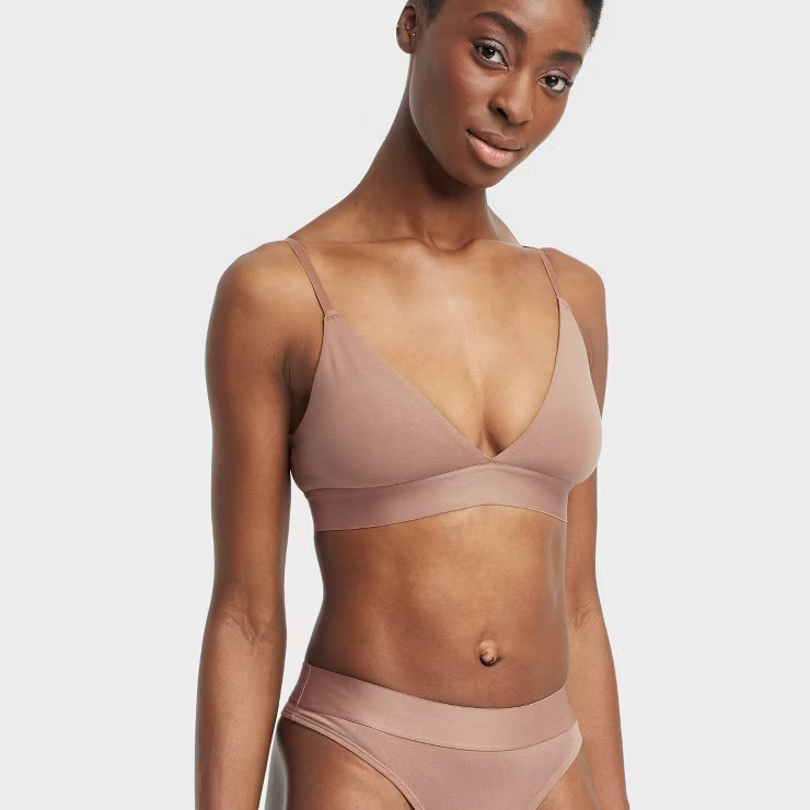 Women's Cotton Stretch Unlined Triangle Bralette - Auden™ | Target