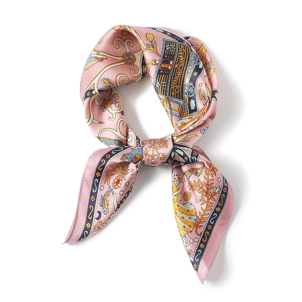 100% Pure Mulberry Silk Scarfs 26"x26" Square Scarf Women Neckerchief Headscarf hair scarf bandan... | Amazon (US)