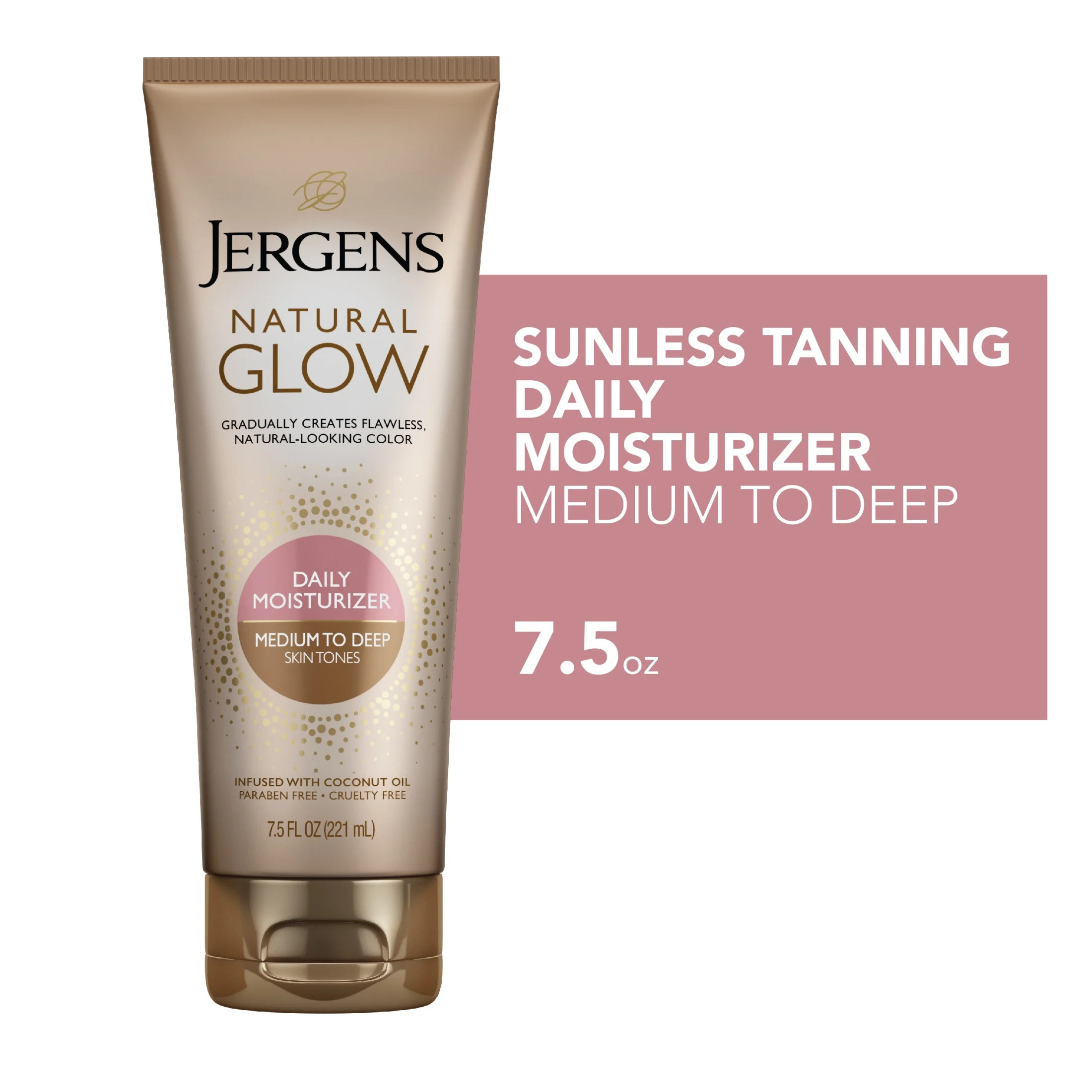Jergens Natural Glow Sunless Tanning Daily Body Lotion, Medium to Deep Skin Tone, 7.5 fl oz | Walmart (US)