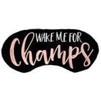 Wake Me For Champs Sleep Mask Pink and Black Embroidered Eye Mask Bachelorette Party Favors Brunch Champagne | Etsy (US)