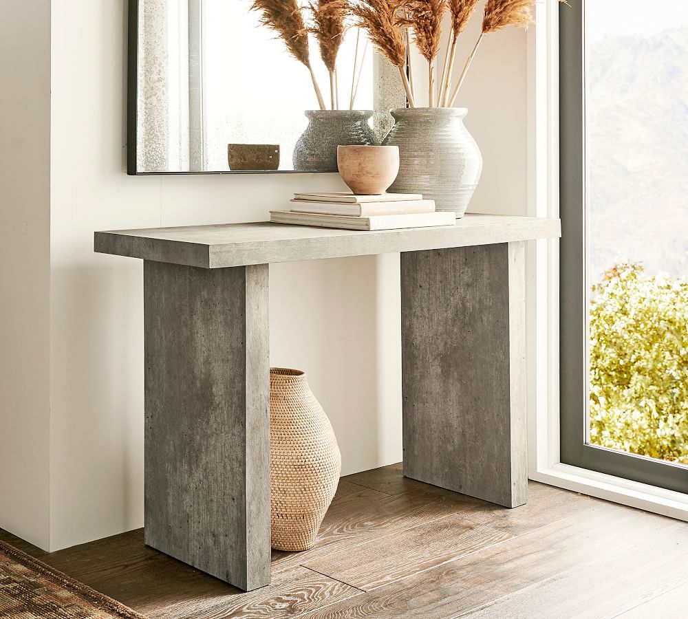 Vaccaro 52&amp;quot; Concrete Console Table | Pottery Barn (US)