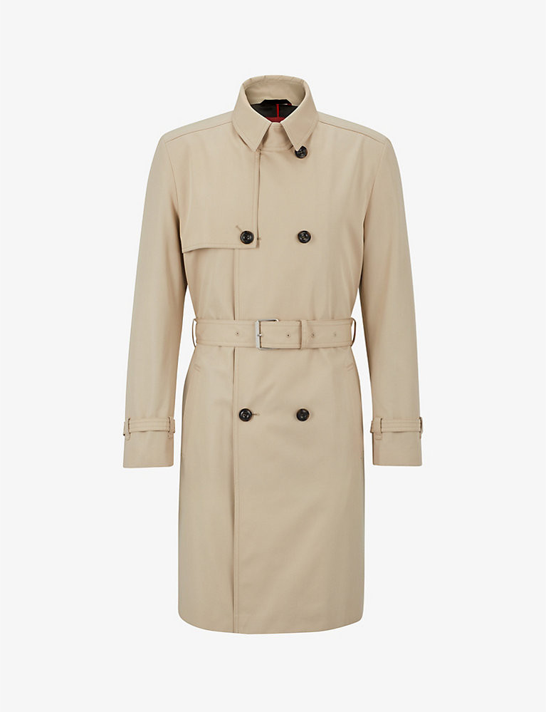 Double-breasted water-repellent regular-fit woven trench coat | Selfridges