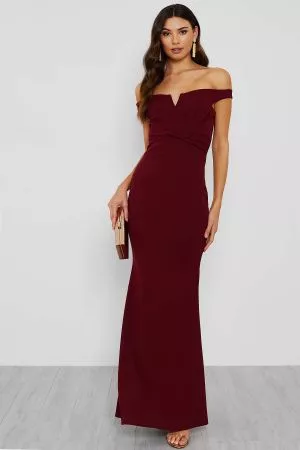 WalG Off Shoulder Red Maxi Dress curated on LTK