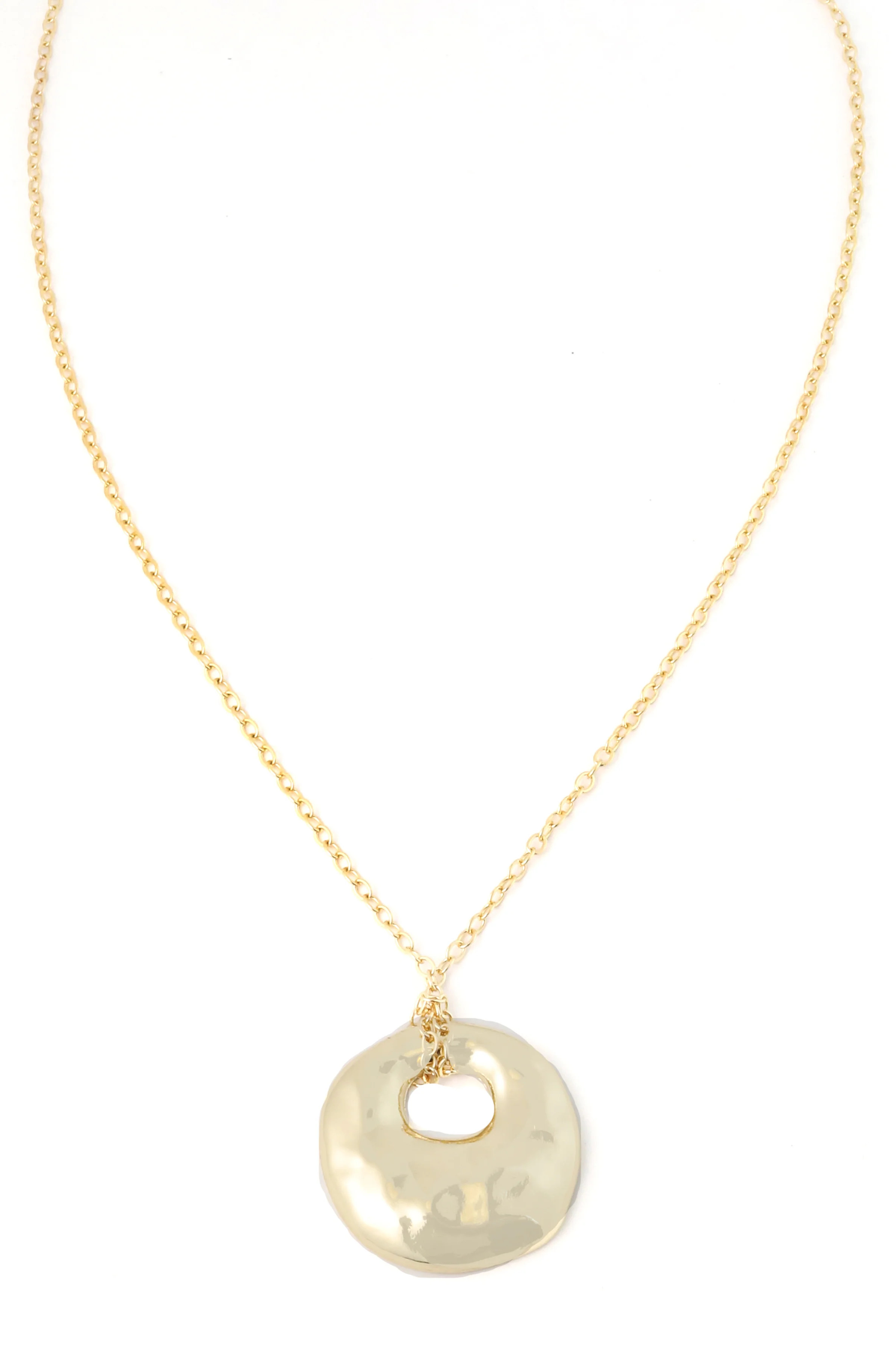 Gold Hammered Pendant Necklace | South Moon Under