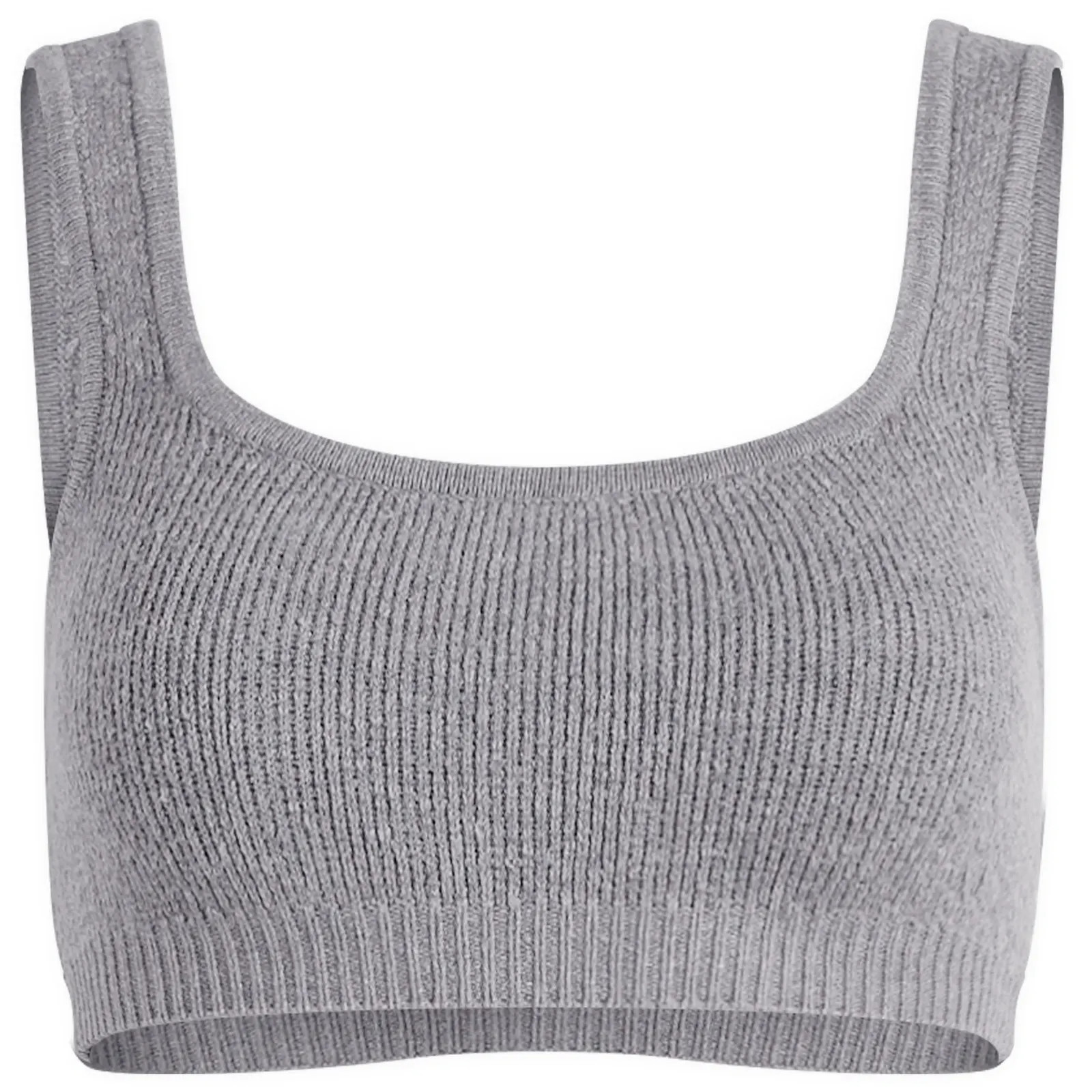 SKIMS Women's Textured Knit Bralette in Dark Heather Grey, Size XX-Small | END. Clothing