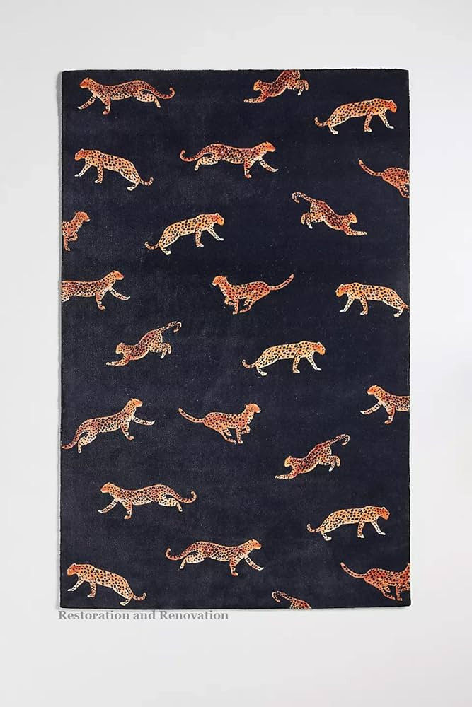 Restoration and Renovation Handmade Cheetah Wool Area Rug - A Versatile Modern Traditional Design... | Amazon (US)