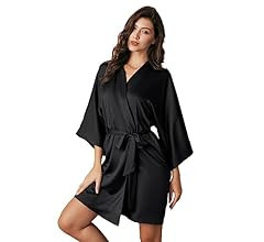 AW BRIDAL Women's Silk Robe Satin Kimono Robe for Bride Bridesmaids Short Bridal Party Robes Wedd... | Amazon (US)