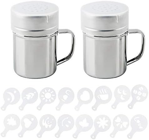 AIFUDA 2 Pcs Stainless Steel Dredge Shaker with Handle and 16 pcs Printing Molds Stencils, Salt P... | Amazon (CA)