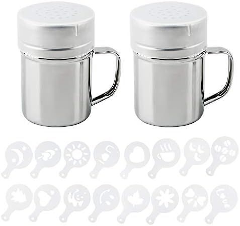 AIFUDA 2 Pcs Stainless Steel Dredge Shaker with Handle and 16 pcs Printing Molds Stencils, Salt P... | Amazon (CA)