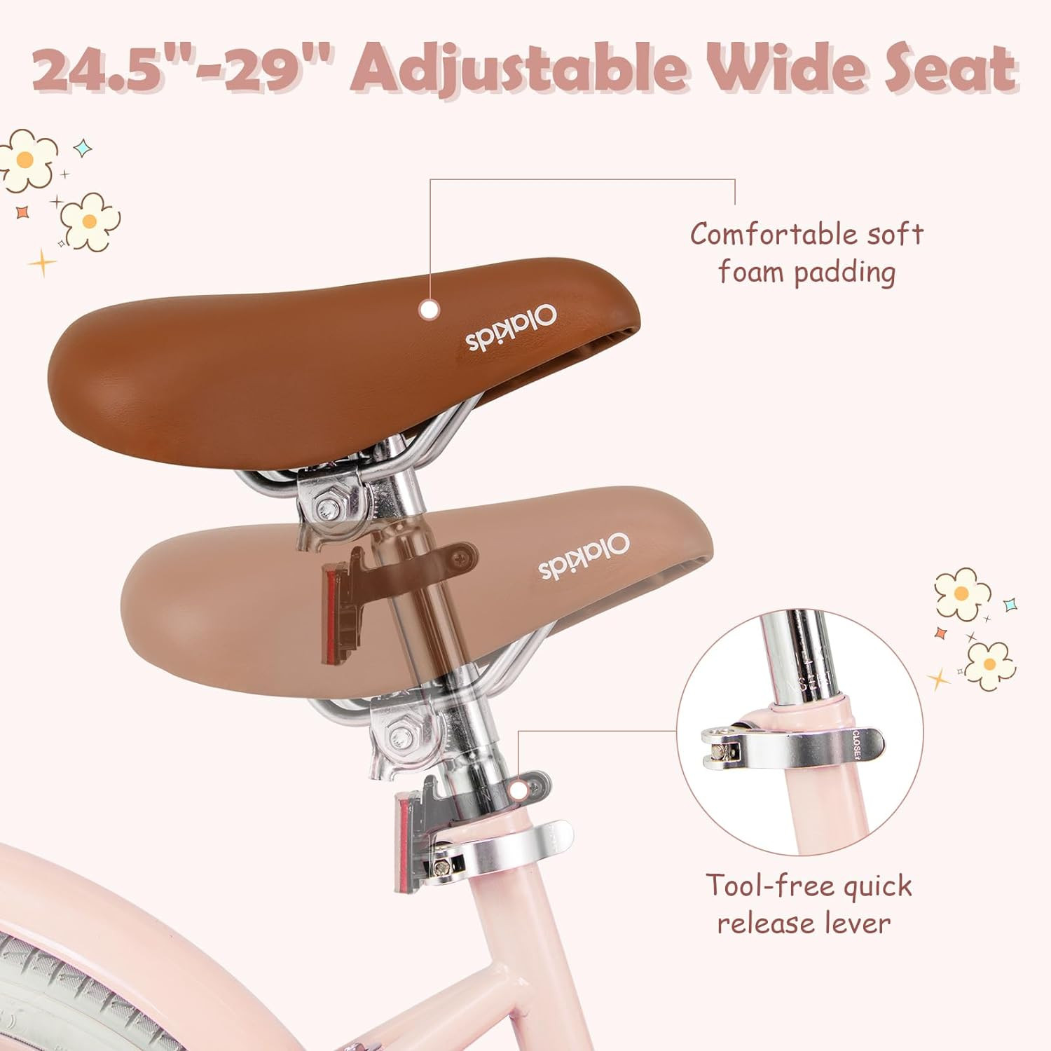 OLAKIDS Kids Bike, 14 16 18 Inch Toddlers Bike with Removable Training Wheels and Rattan Basket, ... | Walmart (US)
