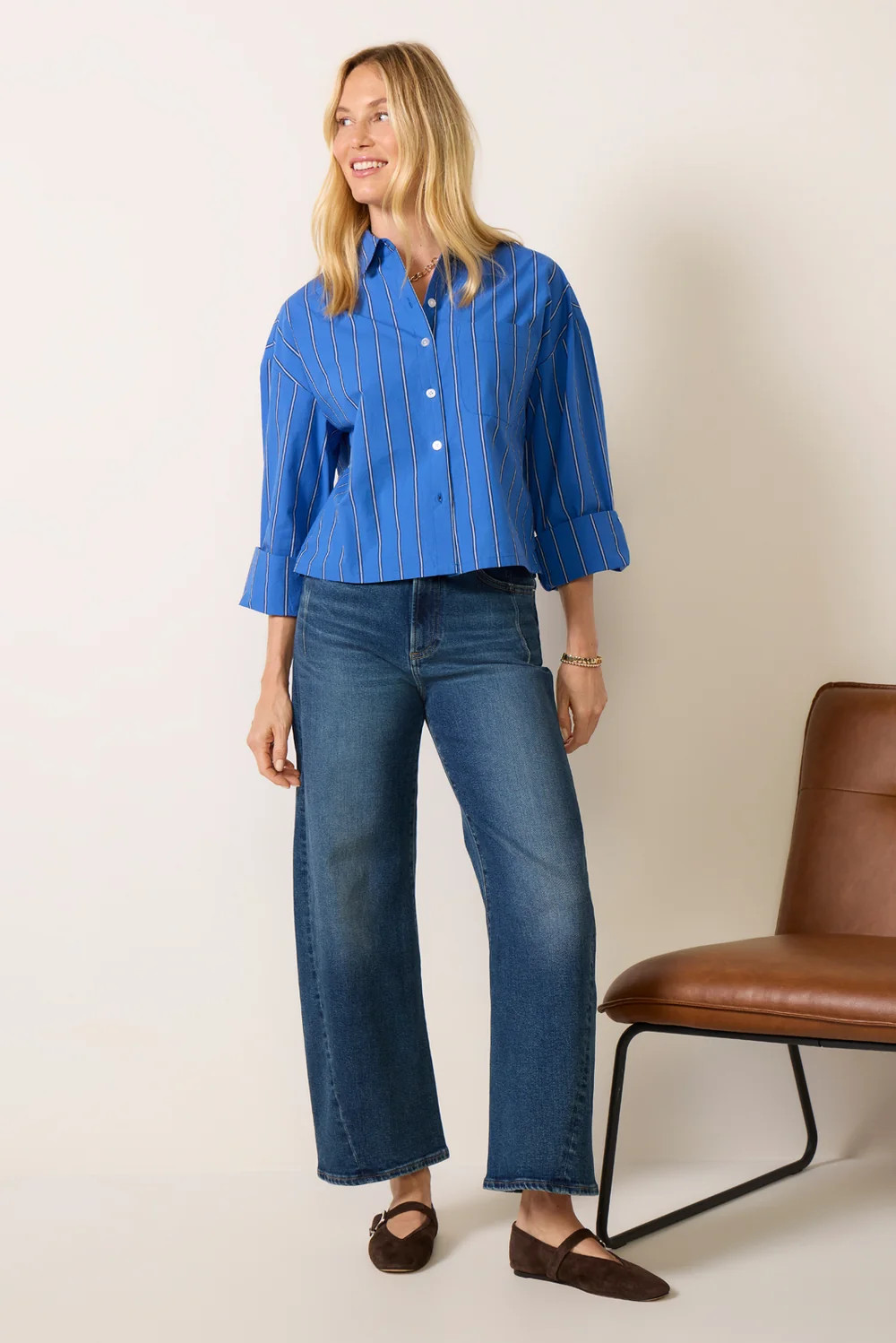 Aiden Crop Shirt | Evereve