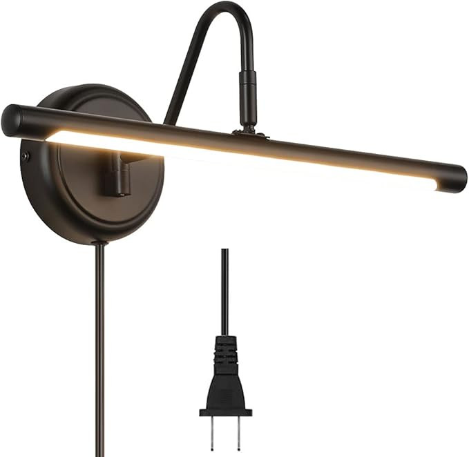 Modern LED Picture Light Fixtures Black Artwork Display Lighting Fixture 16.54" Inch 9W, Plug in ... | Amazon (US)