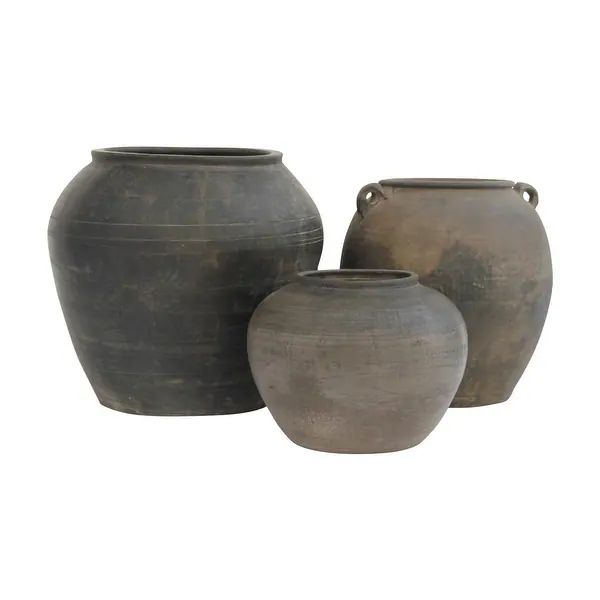 Lily's Living Large Vintage Black Pottery Jar with Two Handles, 13 Inch Tall (Size & Finish Vary)... | Bed Bath & Beyond