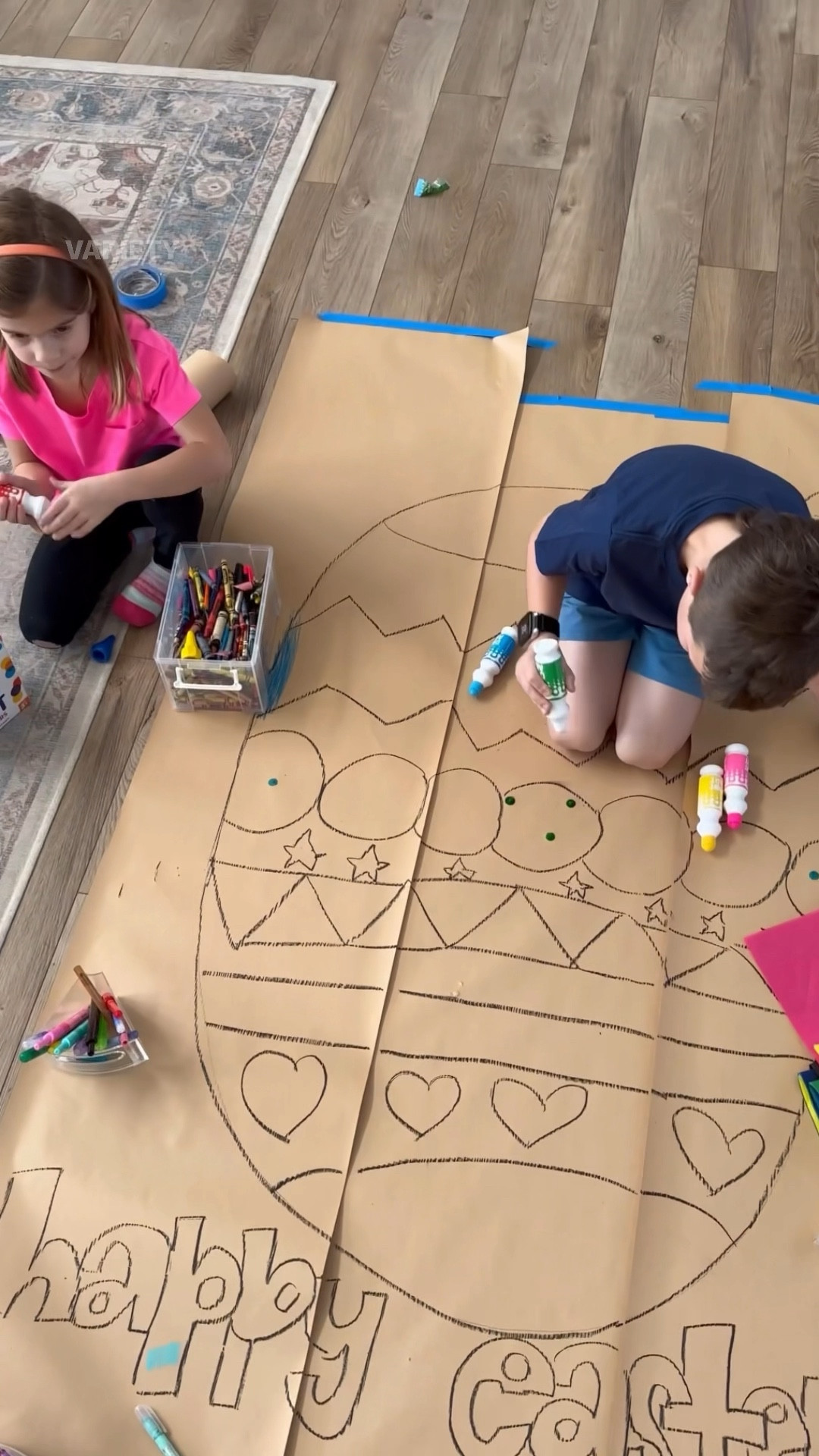 Kraft paper is the gift that keeps on giving I tell ya! It's one of the most versatile supplies I have. After the big success I had with the Kraft paper gingerbread man, I had to let the good times roll & see how it would go with an Easter egg 🐰. Success! 

Tips:
🌟 The more variety of art supplies you give your kids the better! They'll stay entertained longer. 
🌟 My son and my daughter both loved this one! If you think "my kid won't do this" see below for tips to spice it up! 

Tips:

Grade up:
•Add a motor component. Have your kids do 10 jumping jacks or ball bounces every time they changed art utensils. (I.e. they got from a marker to a crayon) 
•Put art supplies on the other side of the room. When they want a new one, they have to bear crawl, roll,  dribble a ball, etc to get to them
•Instead of you drawing the designs, have your kids create the designs inside the egg before coloring them in 

Grade down:
•If this is too overwhelming or too big for you kid, then give them a bunch of smaller eggs on a smaller sheet of paper and have them individually decorate each one 
•You draw the designs inside the egg to give your kids a more clear idea of what to decorate



#LTKSeasonal #LTKfamily #LTKkids