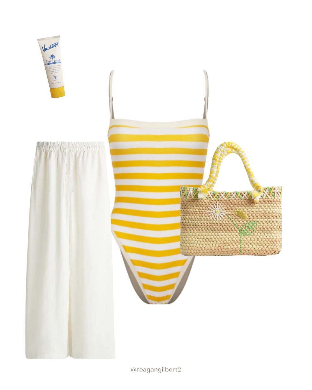 perfect vacation swimwear look! love the yellow strips and this is the cutest beach bag!
#beach #beachlook #ootd #vacationstyle #bikini #swimwear

#LTKTravel #LTKItBag #LTKSwim