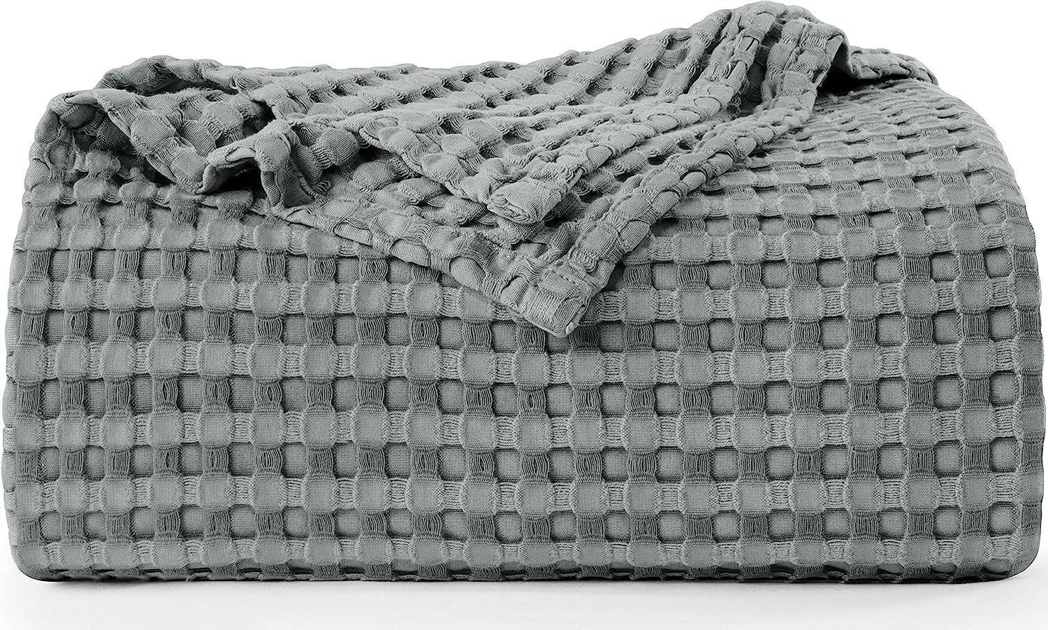 Utopia Bedding Cotton Waffle Blanket 300 GSM (Cool Grey - 90x90 Inches) Soft Lightweight Breathab... | Amazon (US)