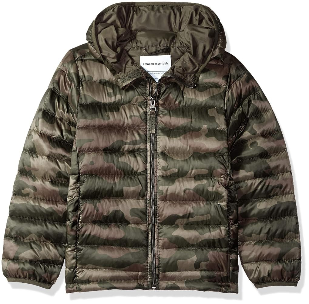 Amazon Essentials Boys and Toddlers' Lightweight Water-Resistant Packable Hooded Puffer Jacket | Amazon (US)
