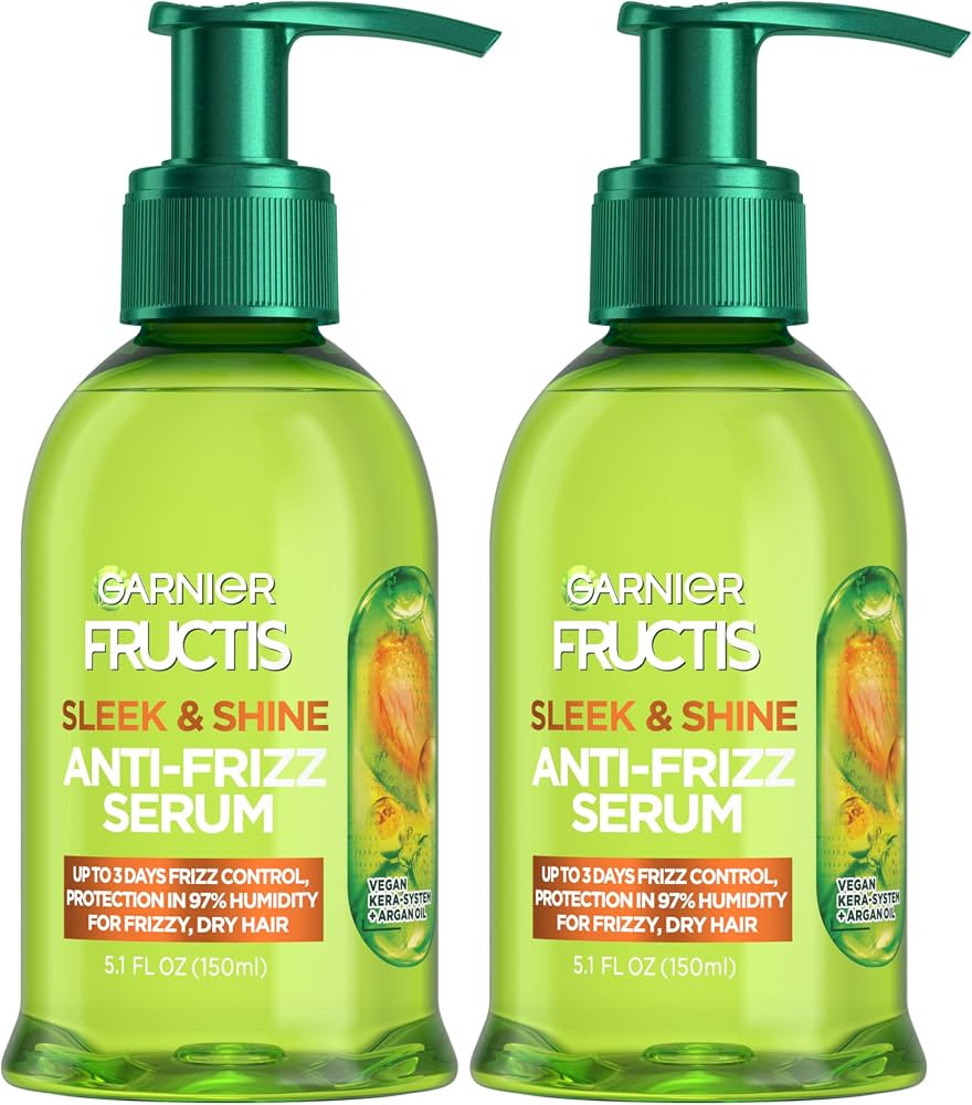 Garnier Fructis Sleek & Shine Anti-Frizz Hair Serum for Frizzy, Dry Hair, Leave-In Argan Oil Infu... | Amazon (US)