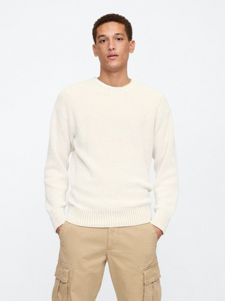 Relaxed Plaited Crewneck Sweater | Gap Factory