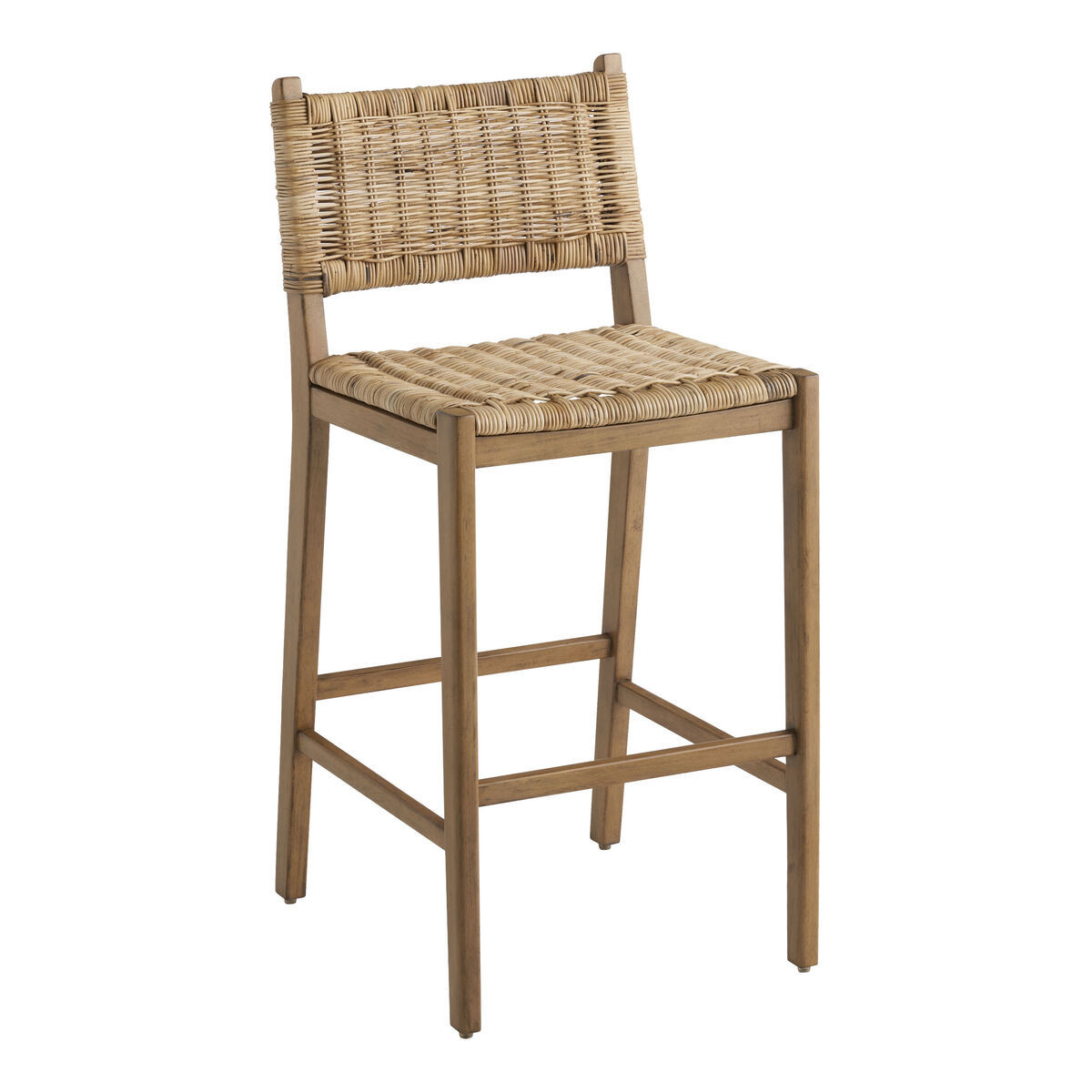 Amolea Wood and Rattan Barstool in Natural/Light Brown by World Market | World Market