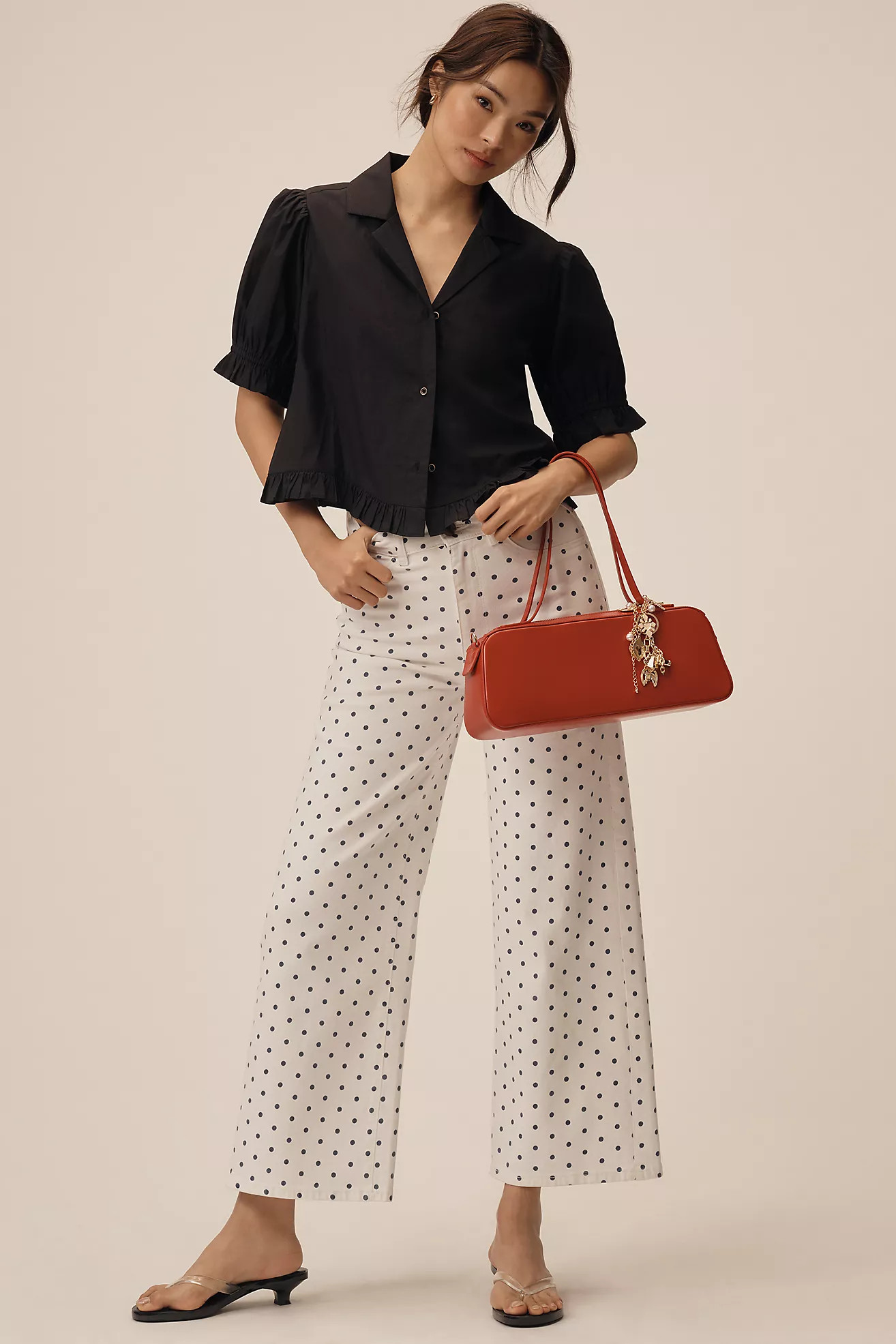 Maeve Short-Sleeve Femme Collared Blouse | Anthropologie (US)