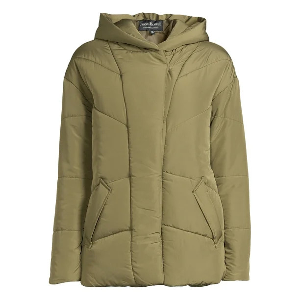 Jason Maxwell Women's Hooded Puffer Coat - Walmart.com | Walmart (US)