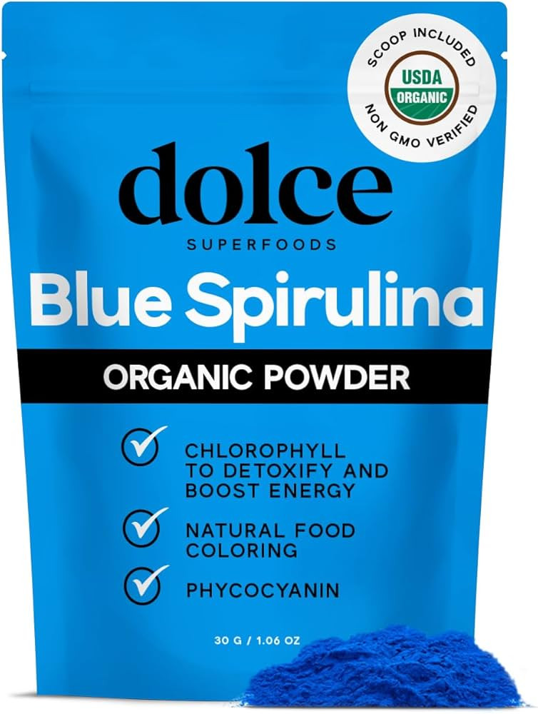 Blue Spirulina Organic Powder – Premium Non-GMO Blue Algae for Smoothies, Drinks, and Recipes ... | Amazon (US)
