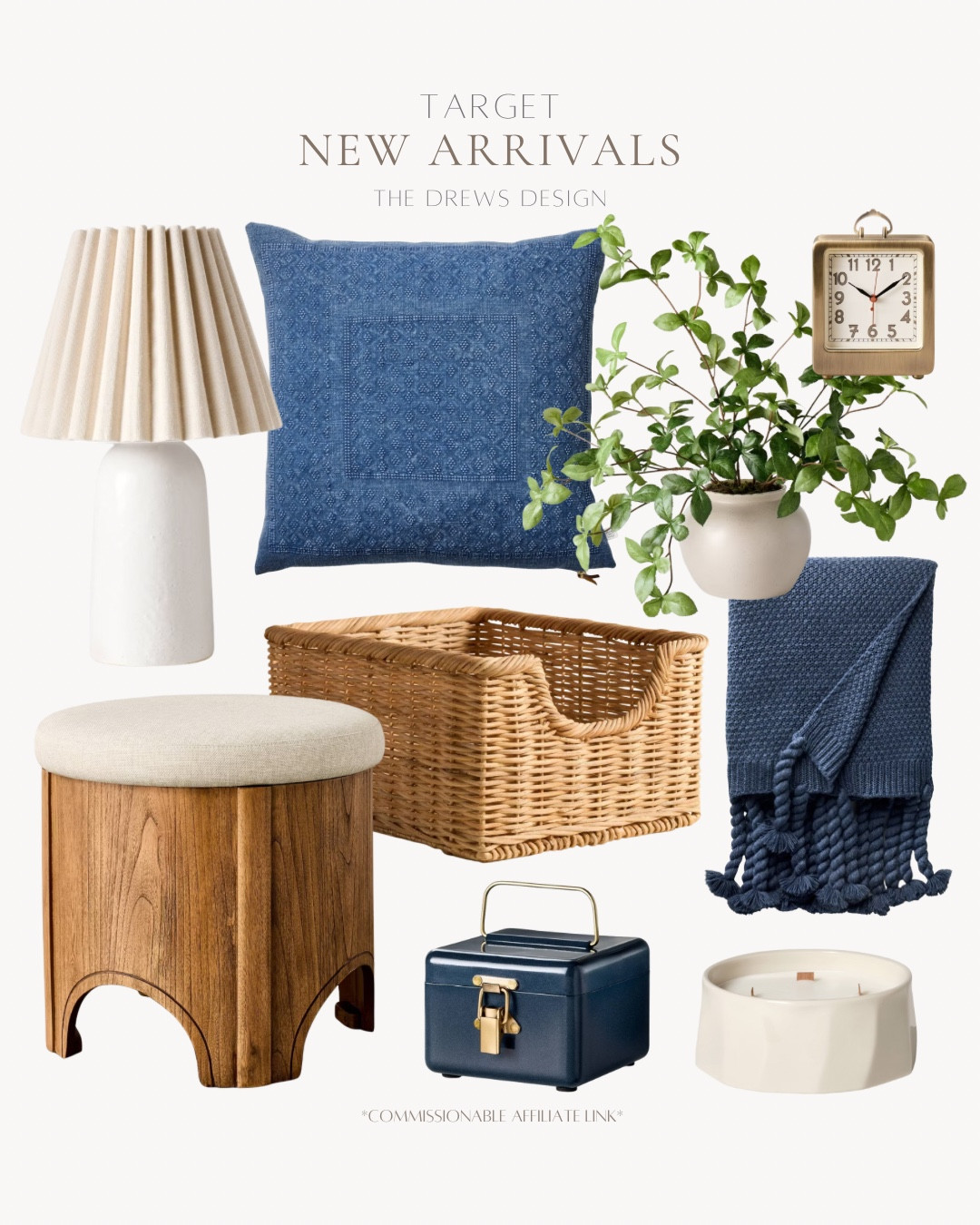New arrivals from Target include throw pillow, table lamp, throw pillow, table clock, ottoman, candle, storage box, storage basket, and faux plant.

Home decor, Target finds, hearth and hand, spring decor, coastal home

#LTKHome #LTKFindsUnder100 #LTKFindsUnder50