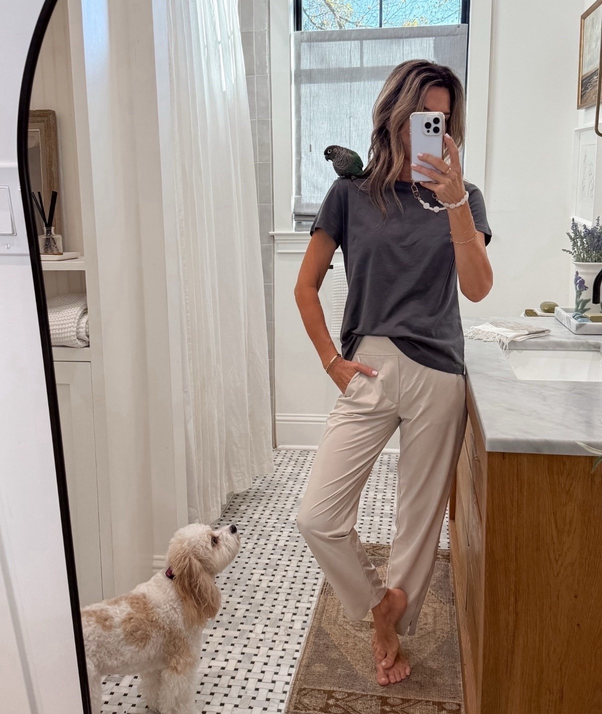 I’m 5’6’’.
-Soft everyday t-shirt size XS, TTS. A favorite!
-Athletic pant TTS.

#LTKStyleTip #LTKOver40 #LTKActive