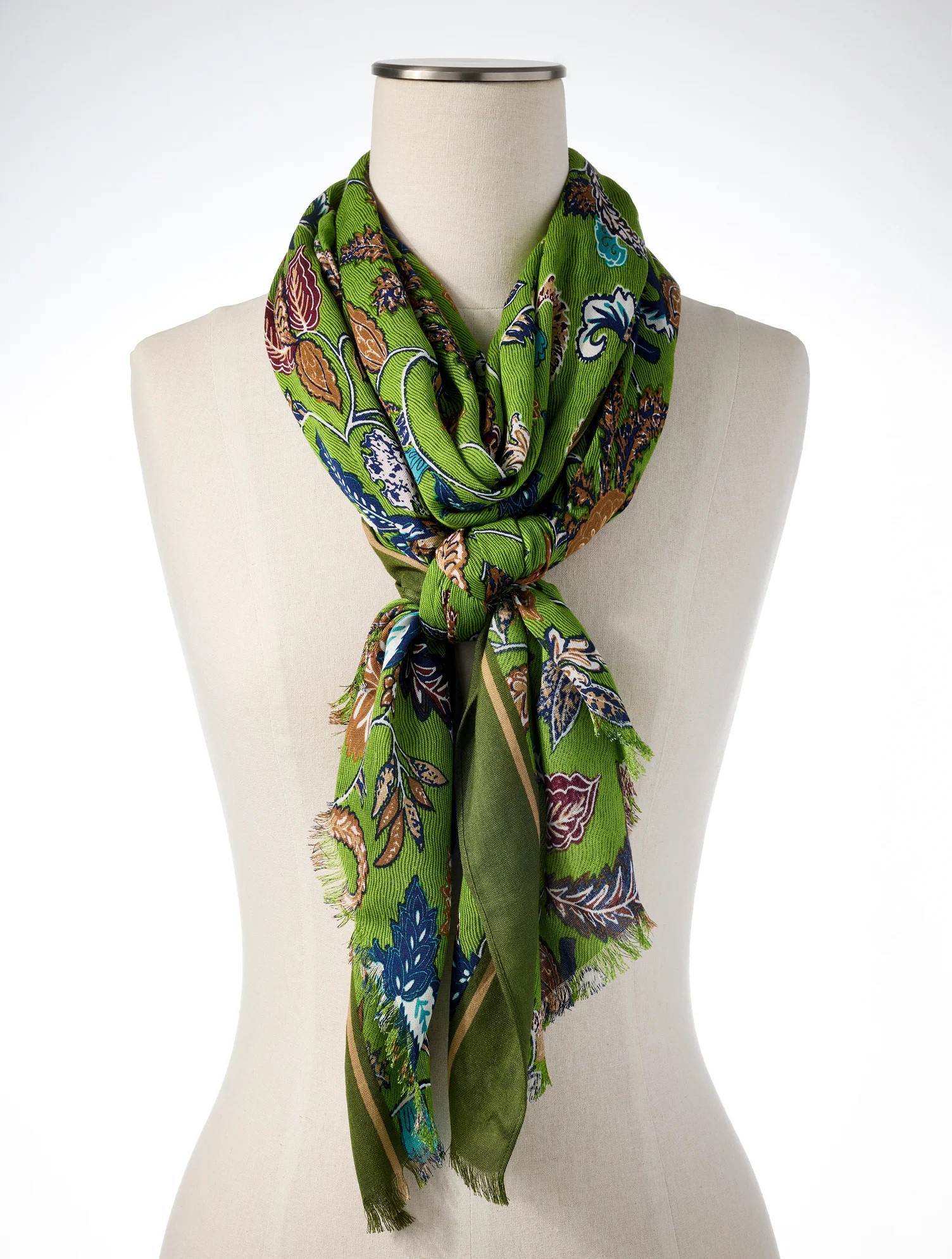 Western Poppy Oblong Scarf - Deep Forest - 001 Talbots | Talbots