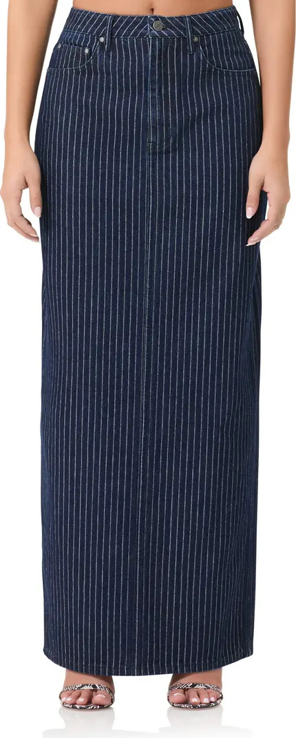 Amiri Pinstripe Denim Maxi Skirt | Nordstrom