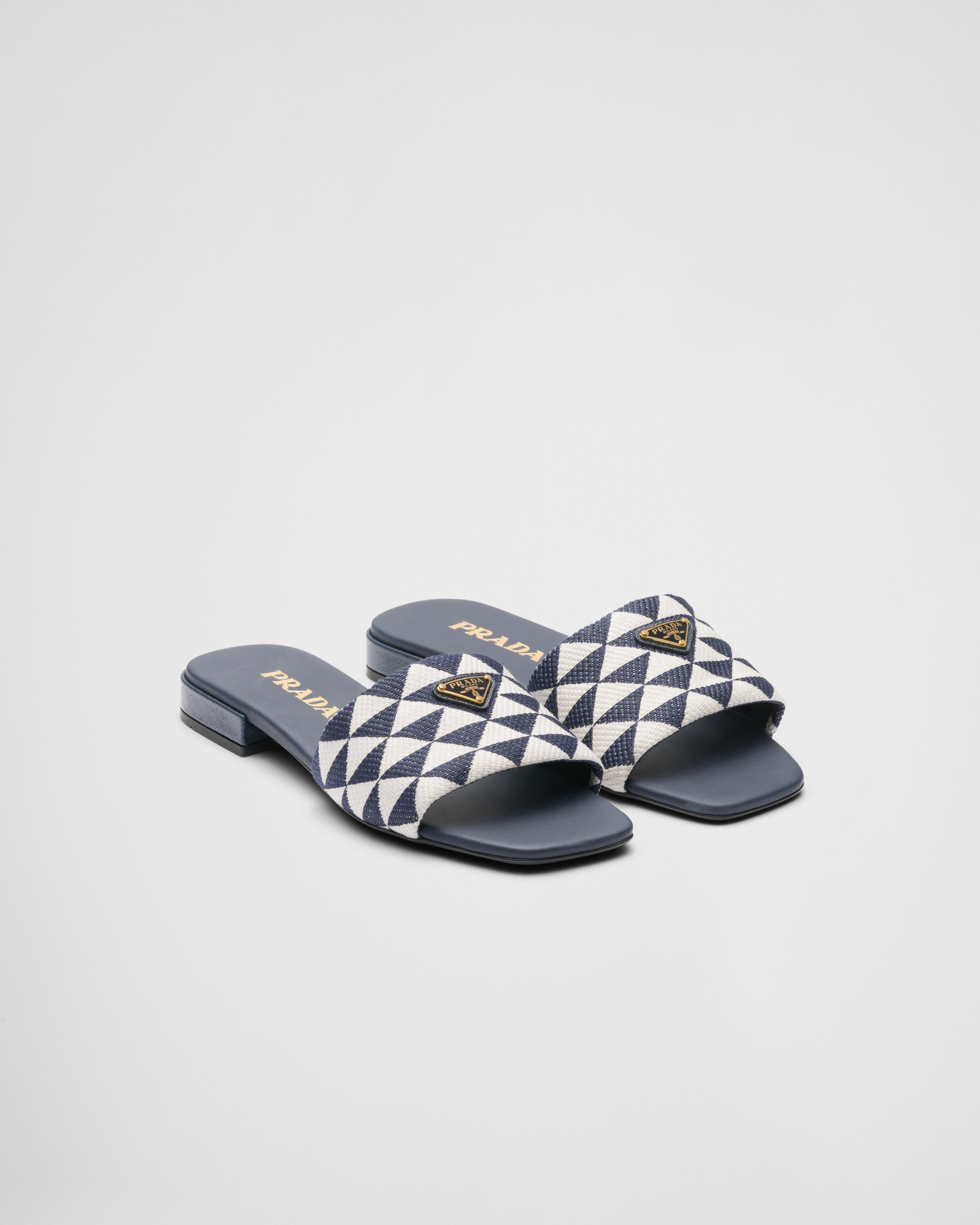 Embroidered fabric slides | Prada US