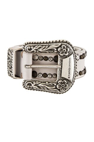 Golden Goose Washed Leather Studs Lace Belt in Off White from Revolve.com | Revolve Clothing (Global)