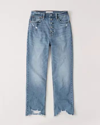 Ultra High Rise Ankle Straight Jeans | Abercrombie & Fitch US & UK