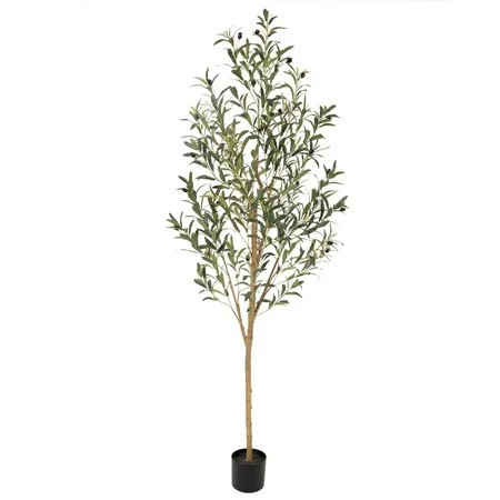 RosyHaven 6ft Realistic Faux Olive Tree, 72"Artificial Olive Tree with Real Trunks, Lifelike Leaves and Fruits for Indoor Outdoor Home Office Store Corner Decor. | Walmart (US)