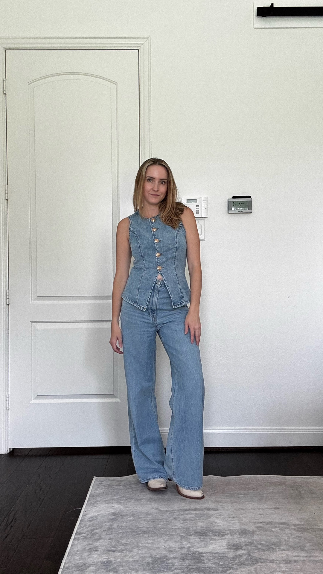 Denim vest from Amazon - only $30 at the moment! Nice and lightweight. 

These are my new favorite jeans from Levi’s.