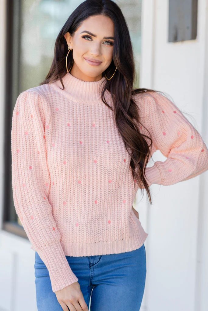 Give You Everything Pink Polka Dot Sweater | The Mint Julep Boutique