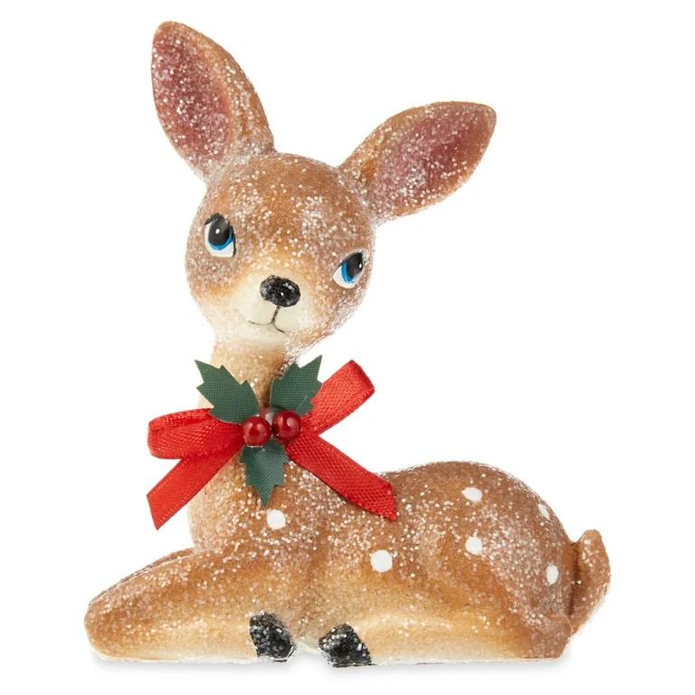 Holiday Time Brown Mini Resin Kneeling Deer Christmas Decor - Walmart.com | Walmart (US)