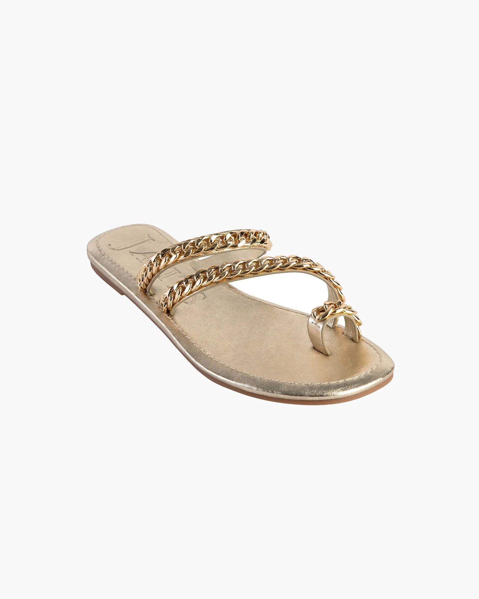 Chainmi toe loop sandal Gold | Eric Javits