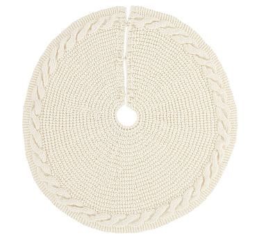 Chunky Knit Tree Skirts, Ivory | Pottery Barn (US)
