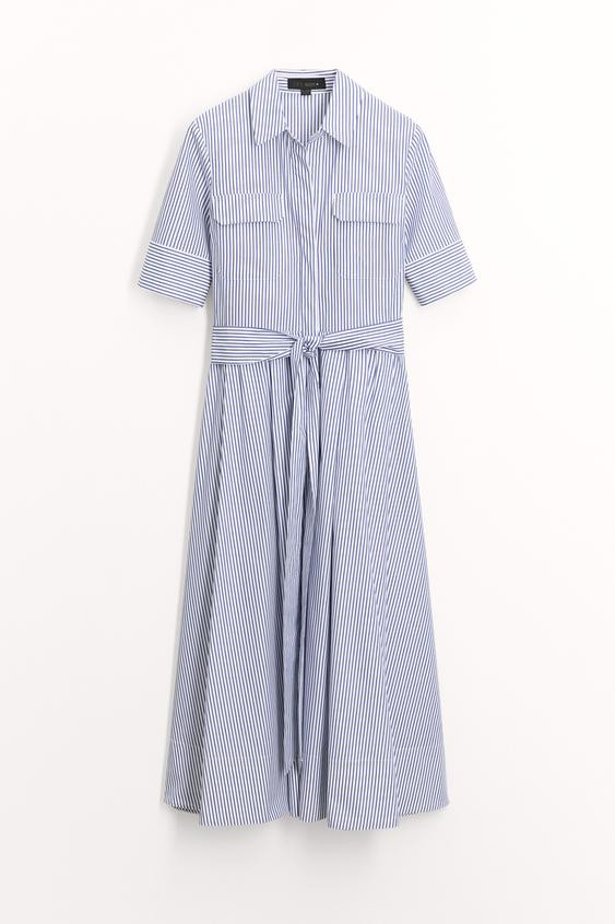 STRIPED POPLIN DRESS ZW COLLECTION | Zara US