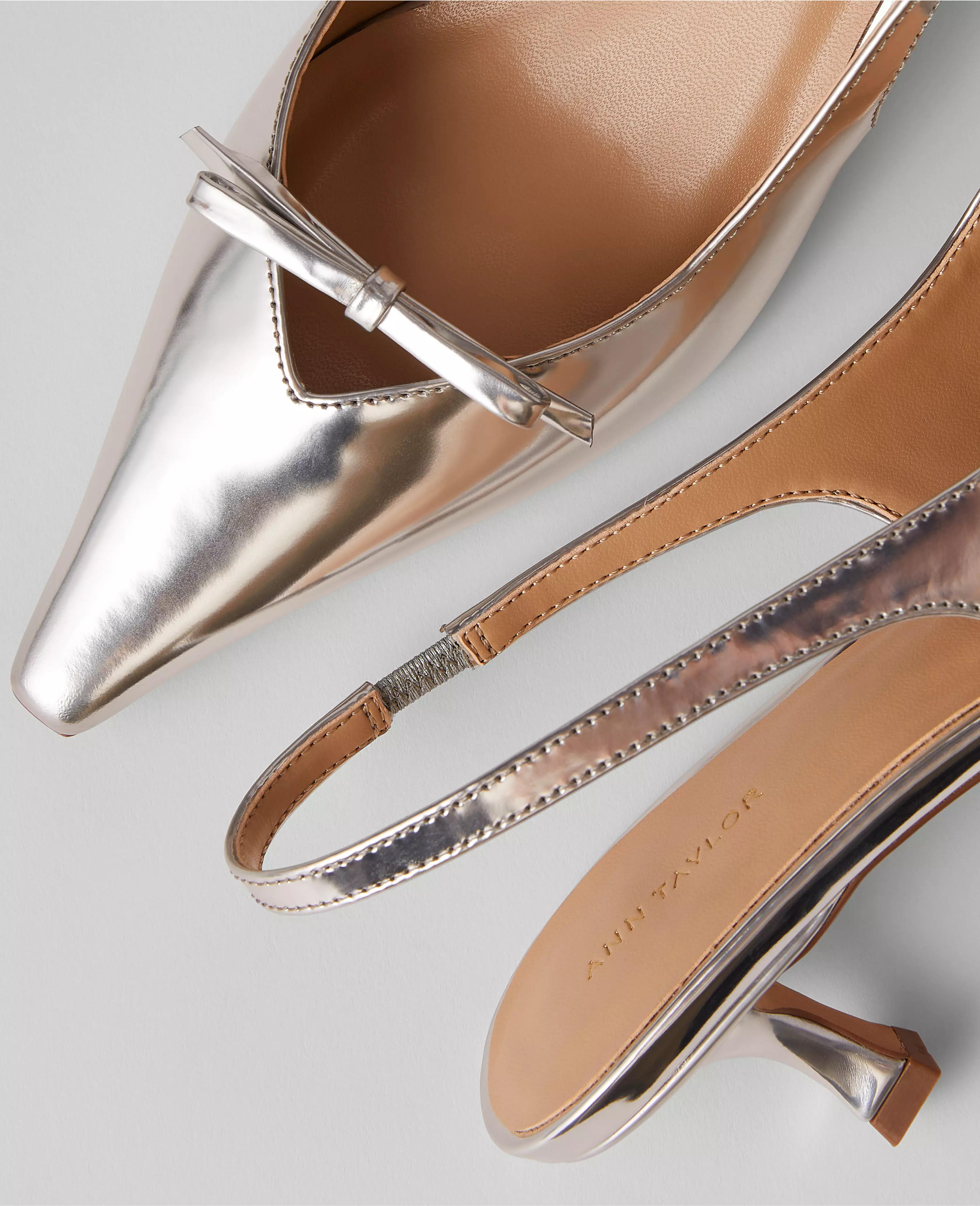 Mini Bow Slingback Metallic Pump | Ann Taylor