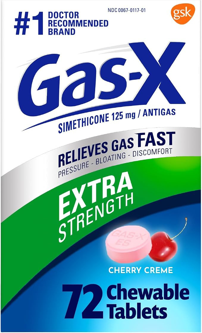 Gas-X Extra Strength Chewable Gas Relief Tablets with Simethicone 125 mg for Bloating Relief, Che... | Amazon (US)