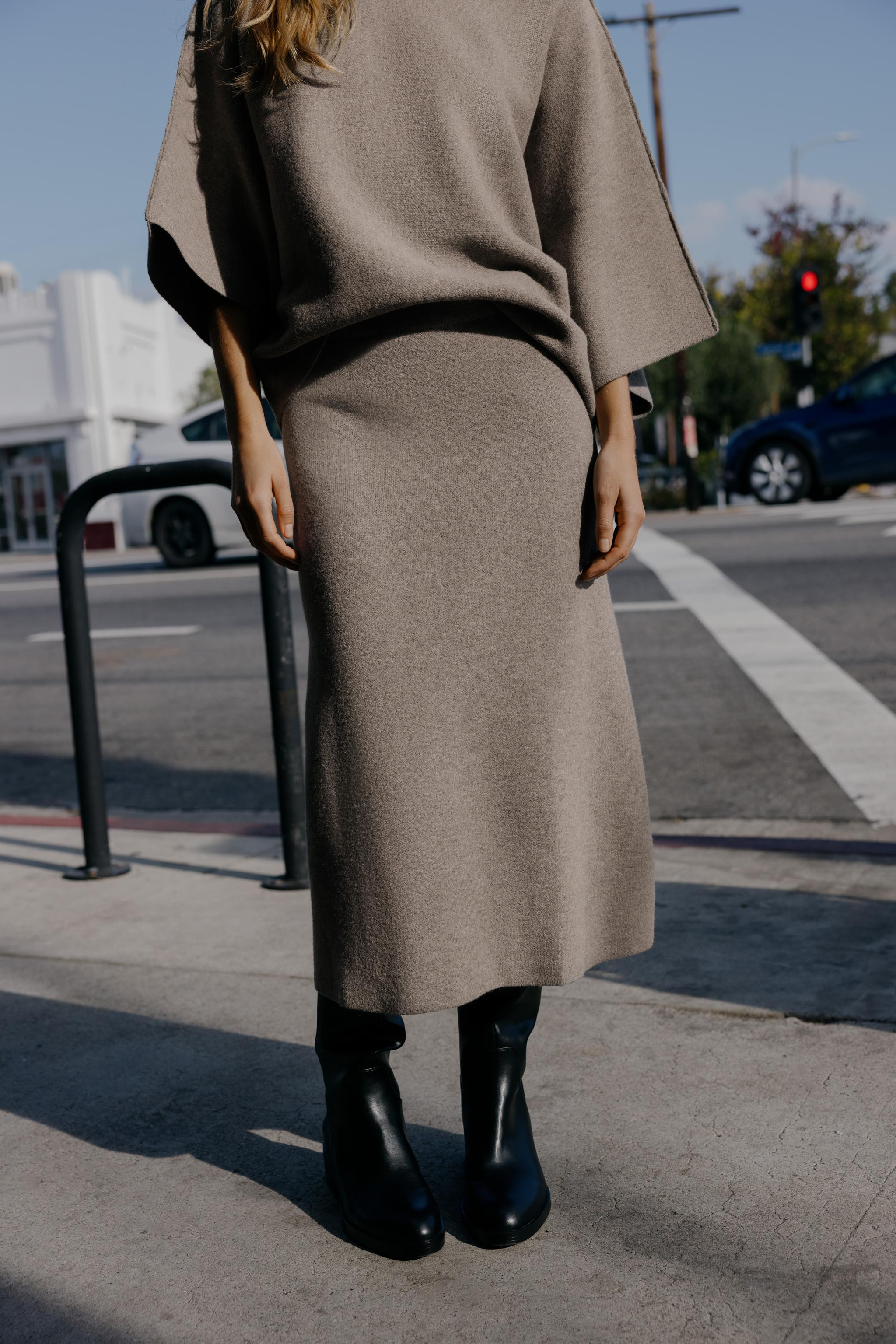 PLAIN KNIT MIDI SKIRT | Zara UK